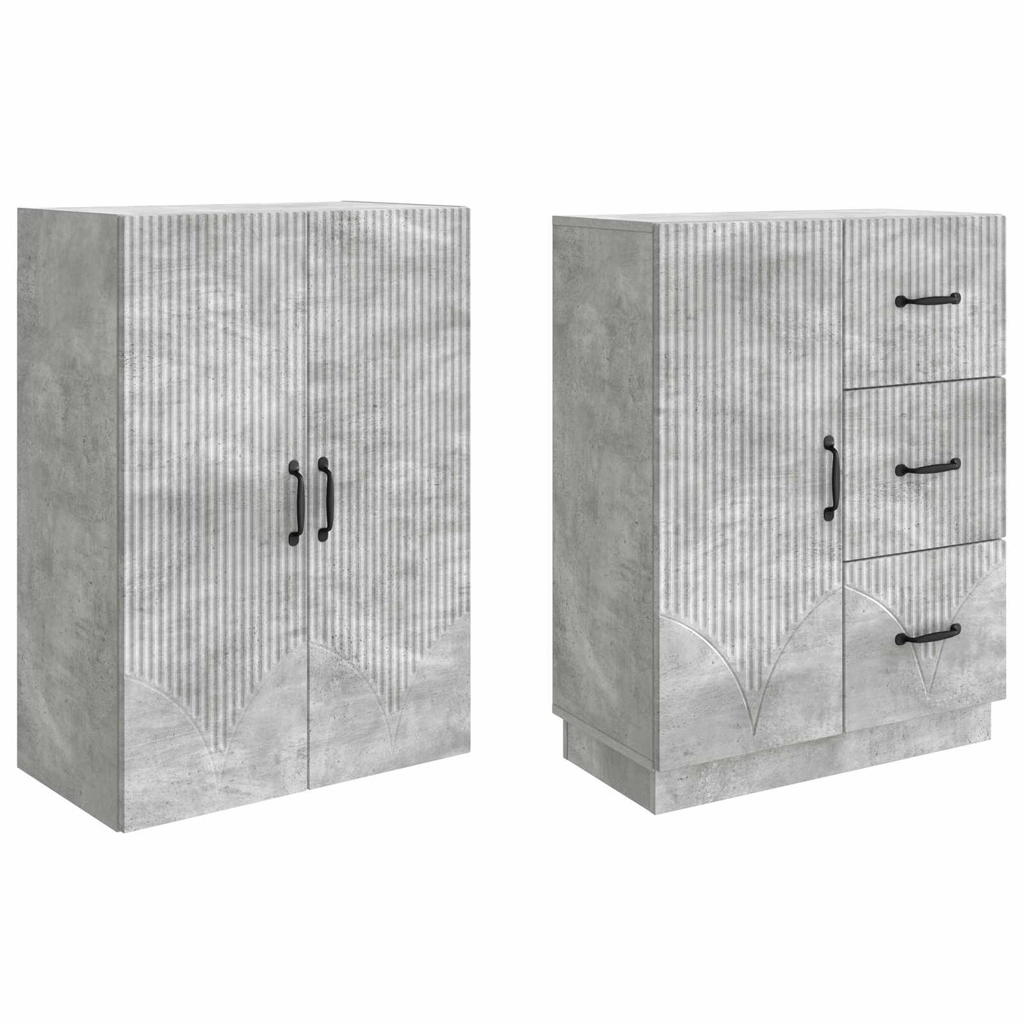 vidaXL Cabinet Set 2 pcs Concrete Grey Engineered Wood
