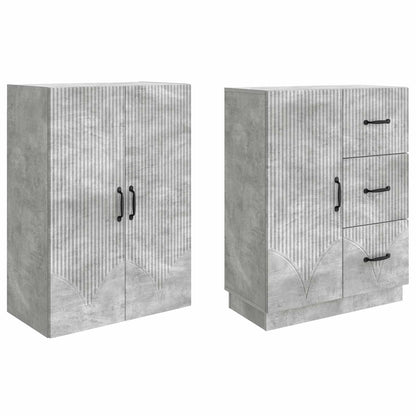 vidaXL Cabinet Set 2 pcs Concrete Grey Engineered Wood