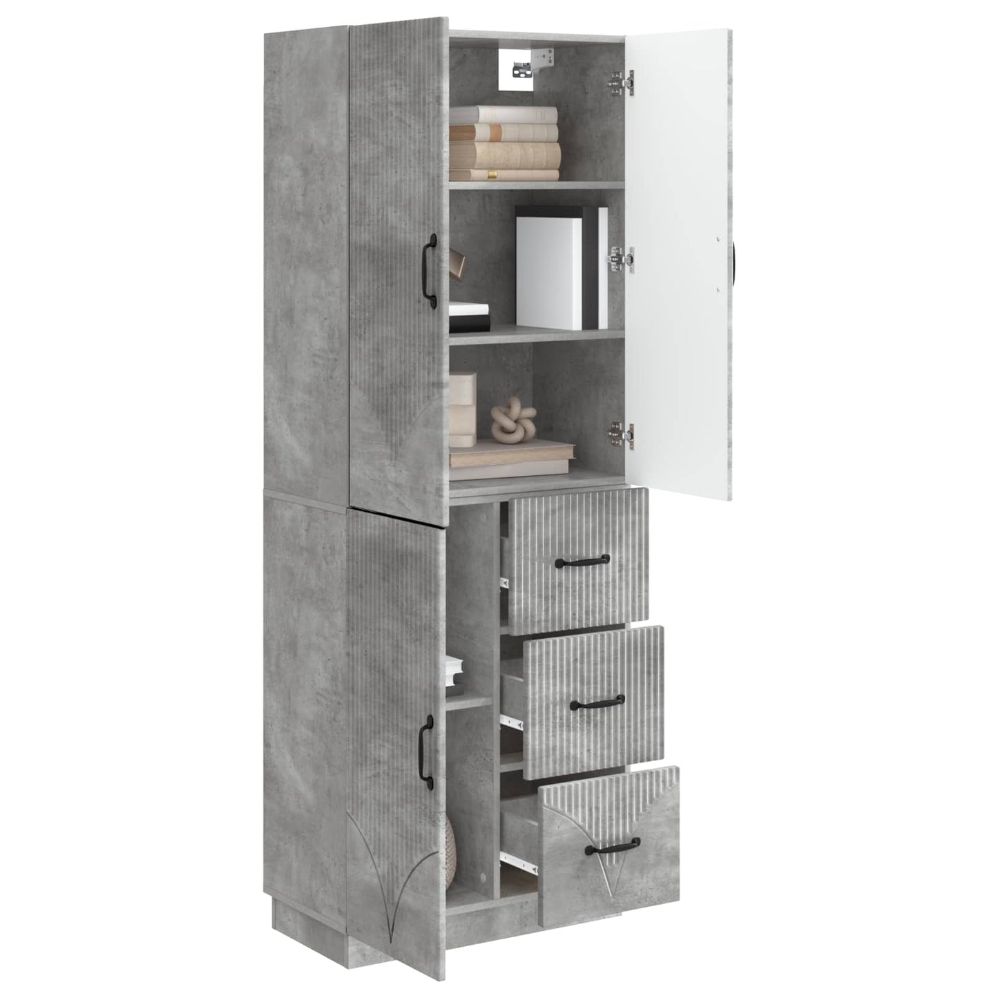 vidaXL Cabinet Set 2 pcs Concrete Grey Engineered Wood