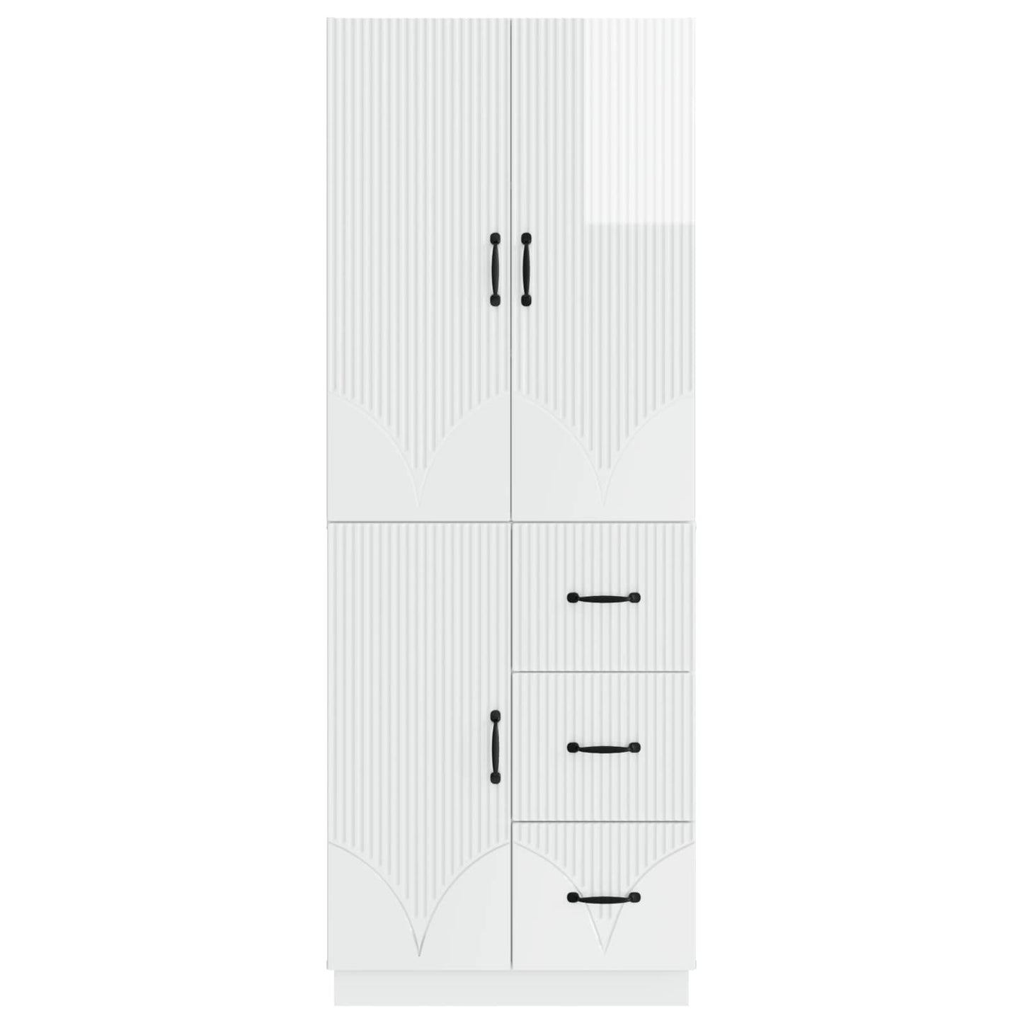 vidaXL Cabinet Set 2 pcs High Gloss White Engineered Wood