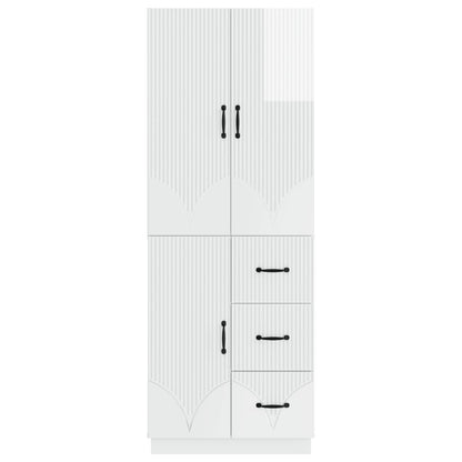vidaXL Cabinet Set 2 pcs High Gloss White Engineered Wood