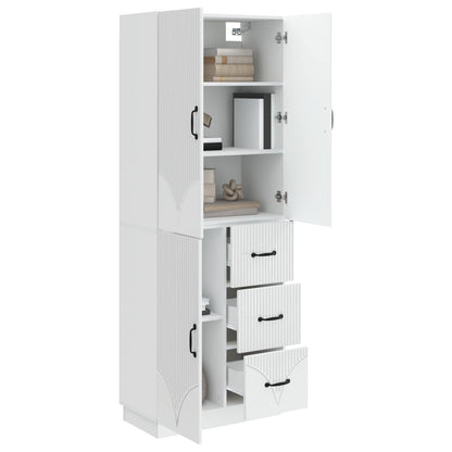 vidaXL Cabinet Set 2 pcs High Gloss White Engineered Wood
