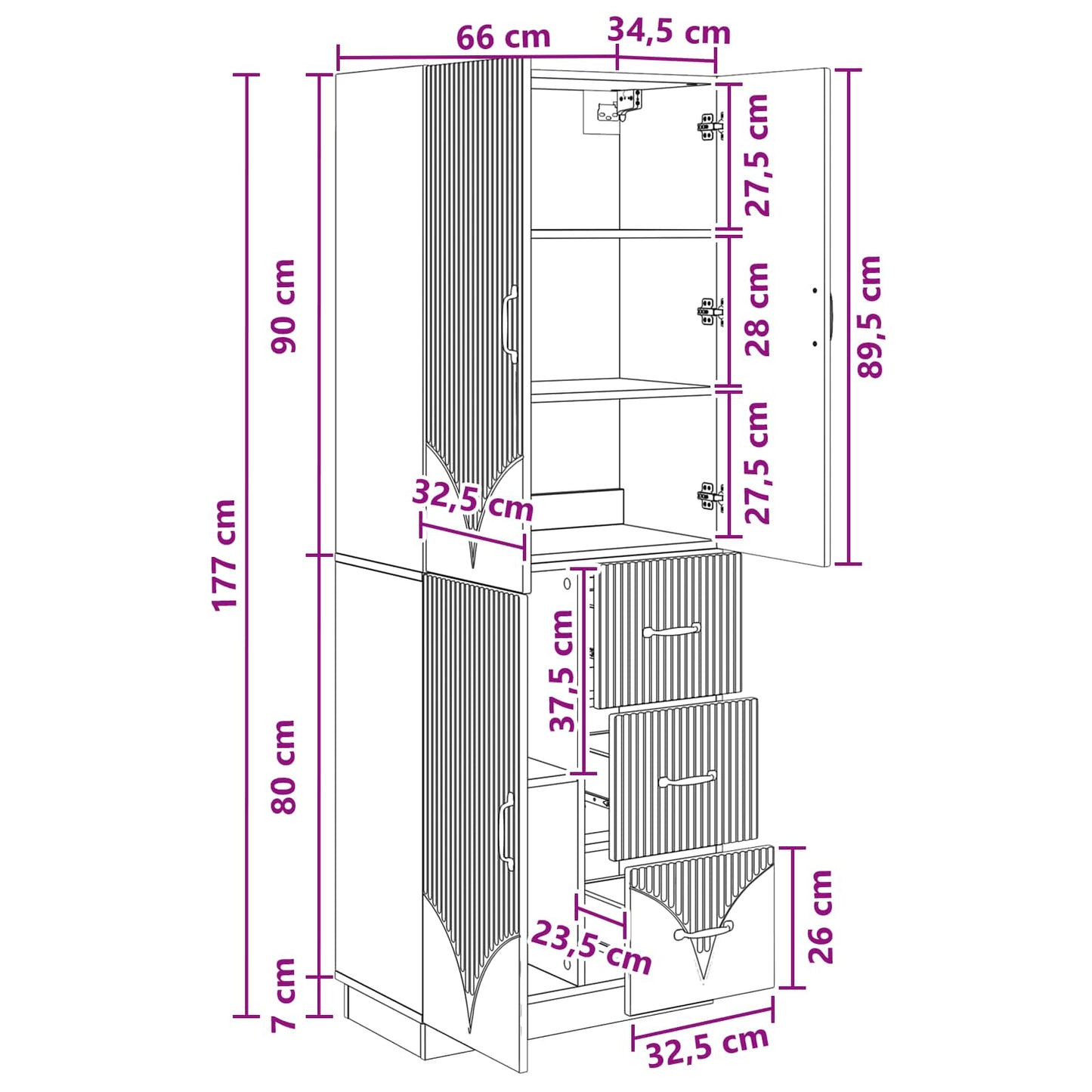 vidaXL Cabinet Set 2 pcs High Gloss White Engineered Wood