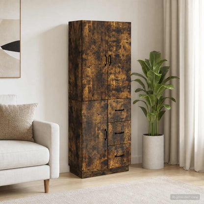 vidaXL Cabinet Set 2 pcs Smoked Oak Engineered Wood