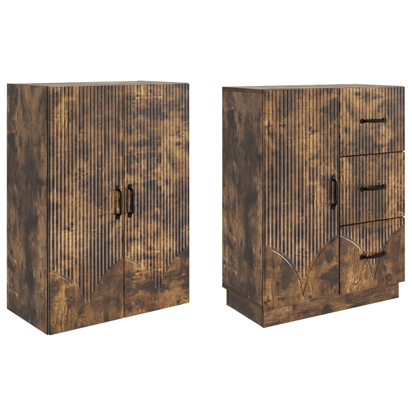 vidaXL Cabinet Set 2 pcs Smoked Oak Engineered Wood