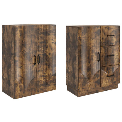 vidaXL Cabinet Set 2 pcs Smoked Oak Engineered Wood