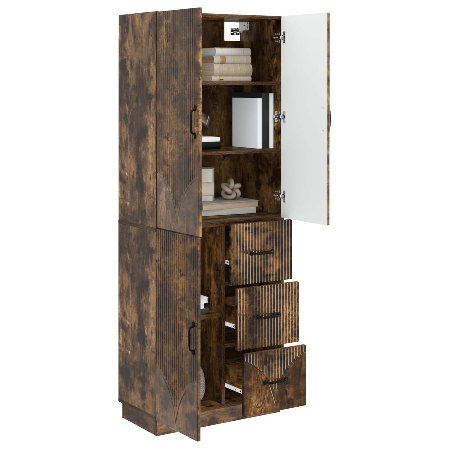vidaXL Cabinet Set 2 pcs Smoked Oak Engineered Wood