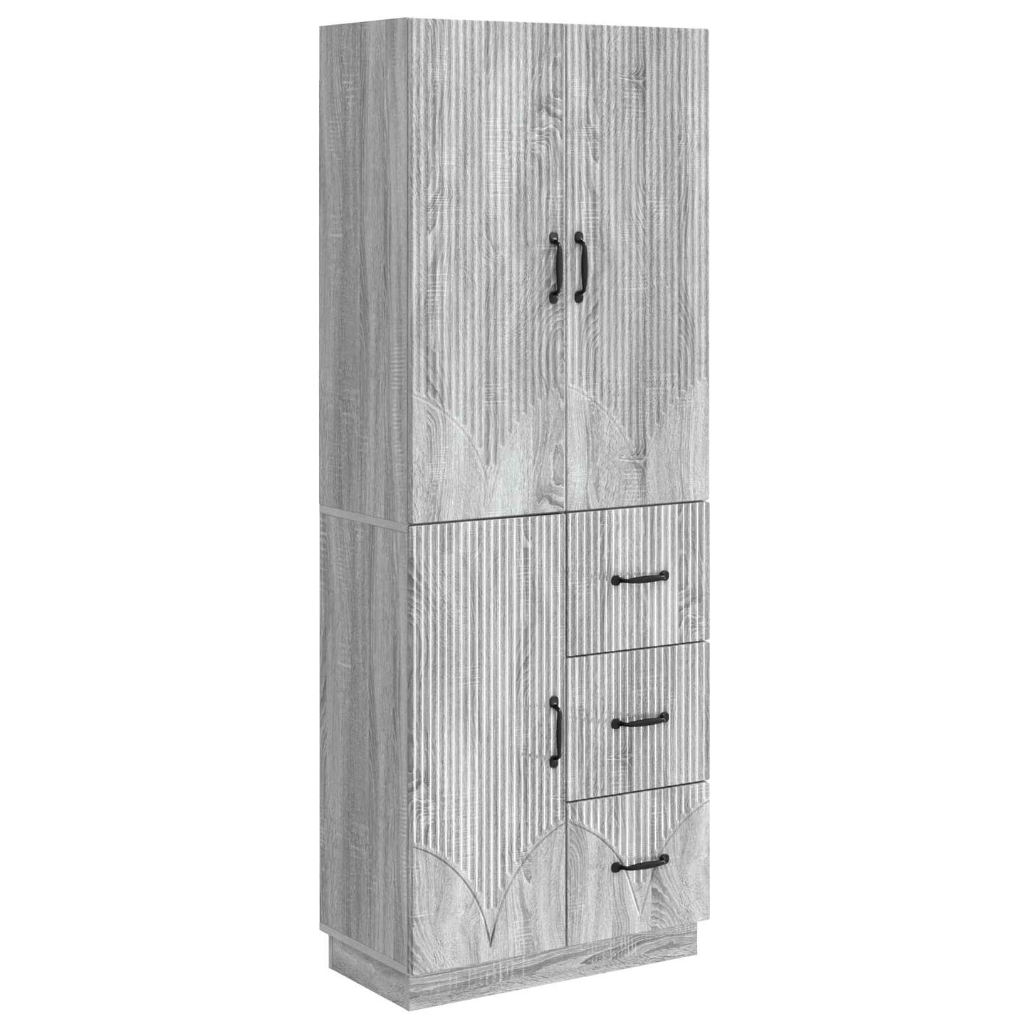 vidaXL Cabinet Set 2 pcs Grey Sonoma Engineered Wood