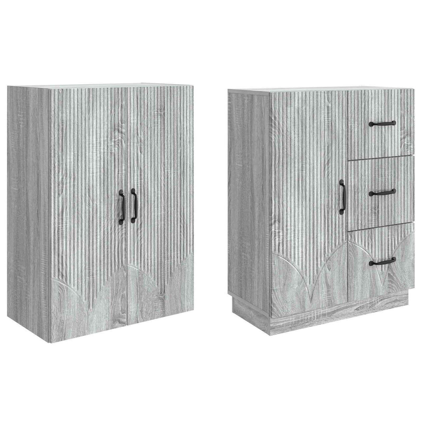 vidaXL Cabinet Set 2 pcs Grey Sonoma Engineered Wood