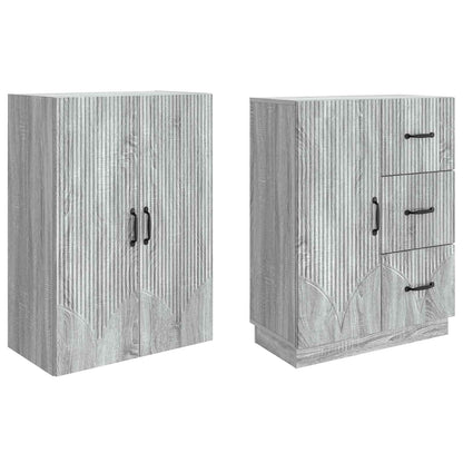 vidaXL Cabinet Set 2 pcs Grey Sonoma Engineered Wood