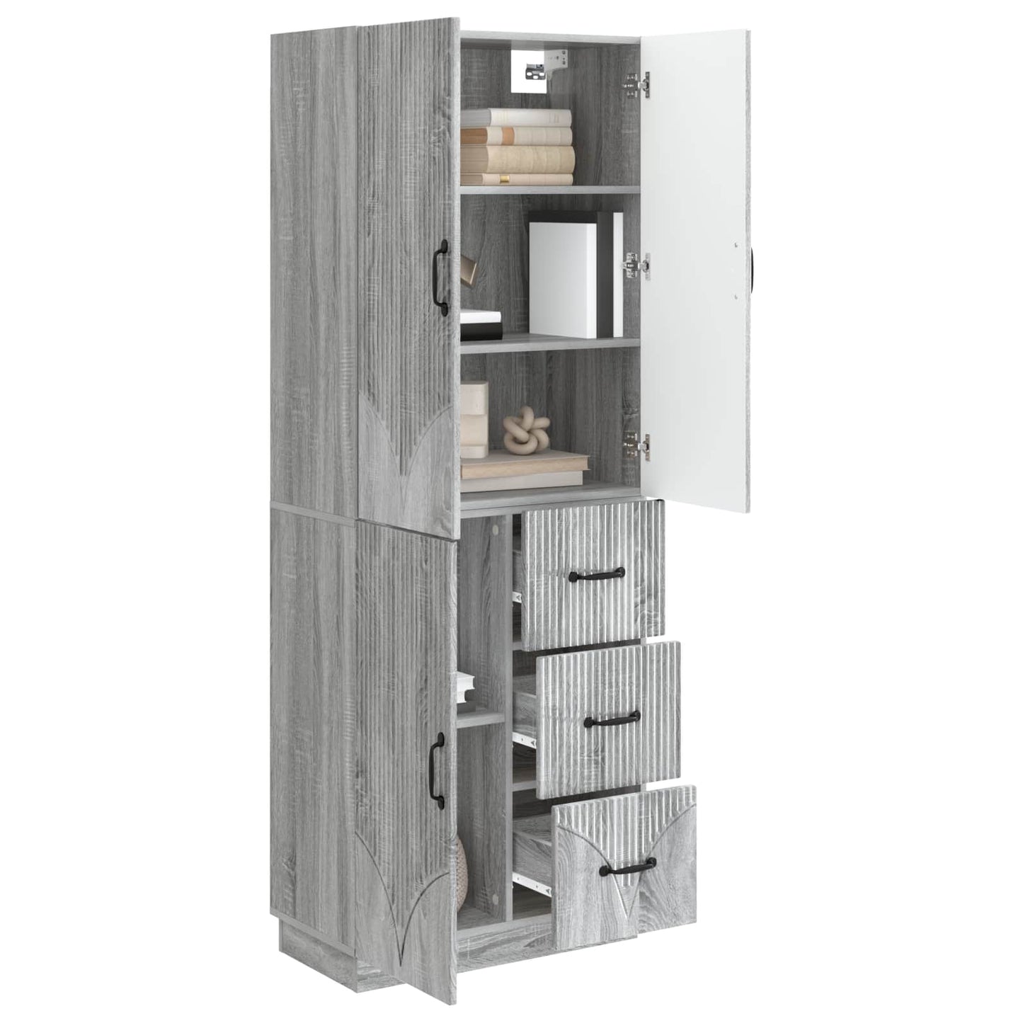 vidaXL Cabinet Set 2 pcs Grey Sonoma Engineered Wood