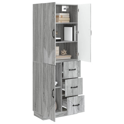 vidaXL Cabinet Set 2 pcs Grey Sonoma Engineered Wood