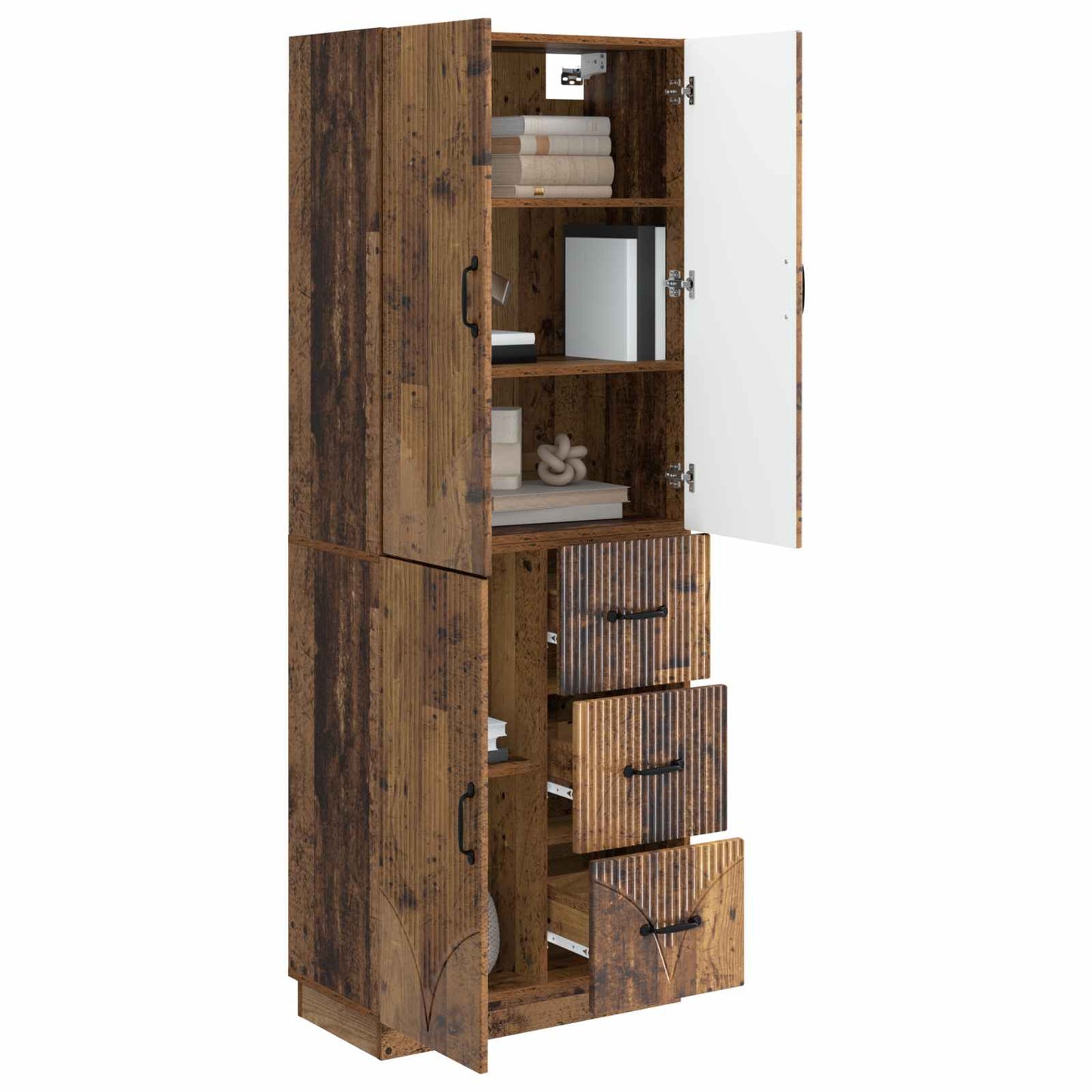 vidaXL Cabinet Set 2 pcs Old Wood Engineered Wood