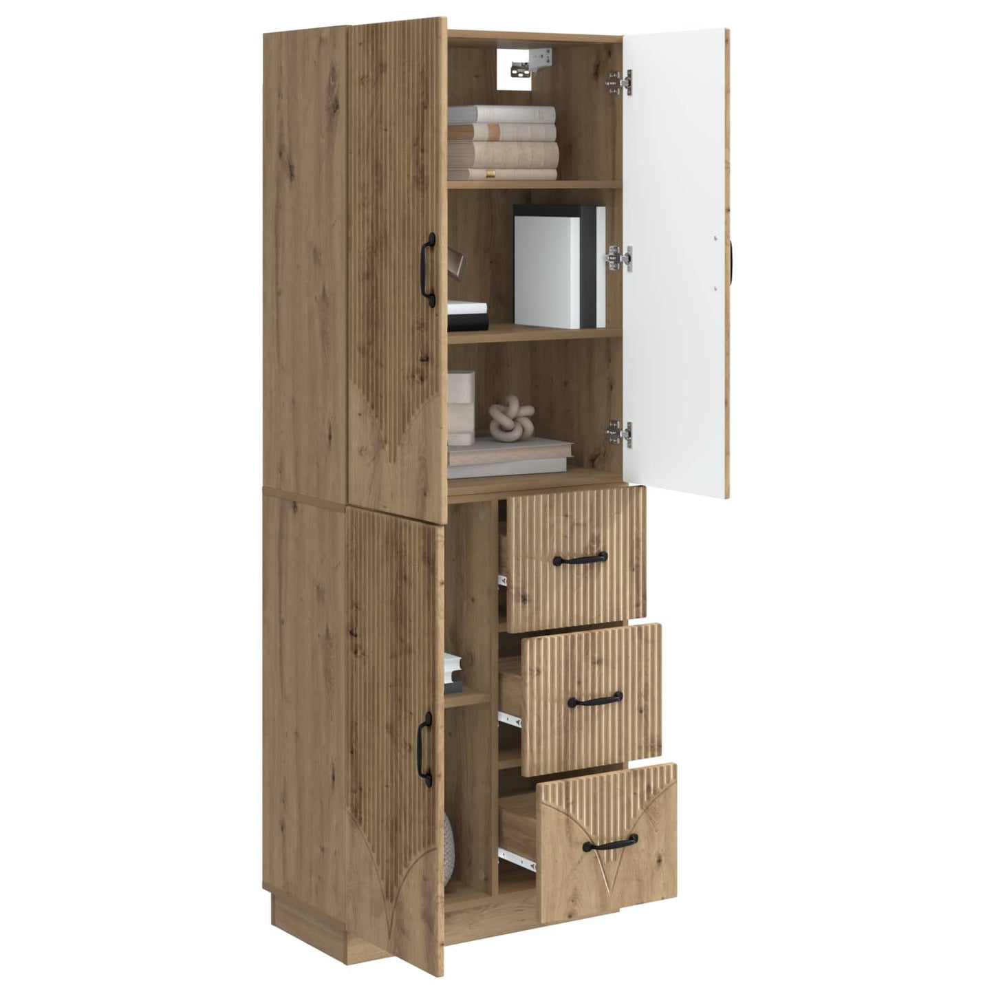 vidaXL Cabinet Set 2 pcs Artisan Oak Engineered Wood