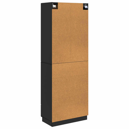 vidaXL Cabinet Set 2 pcs Black Engineered Wood