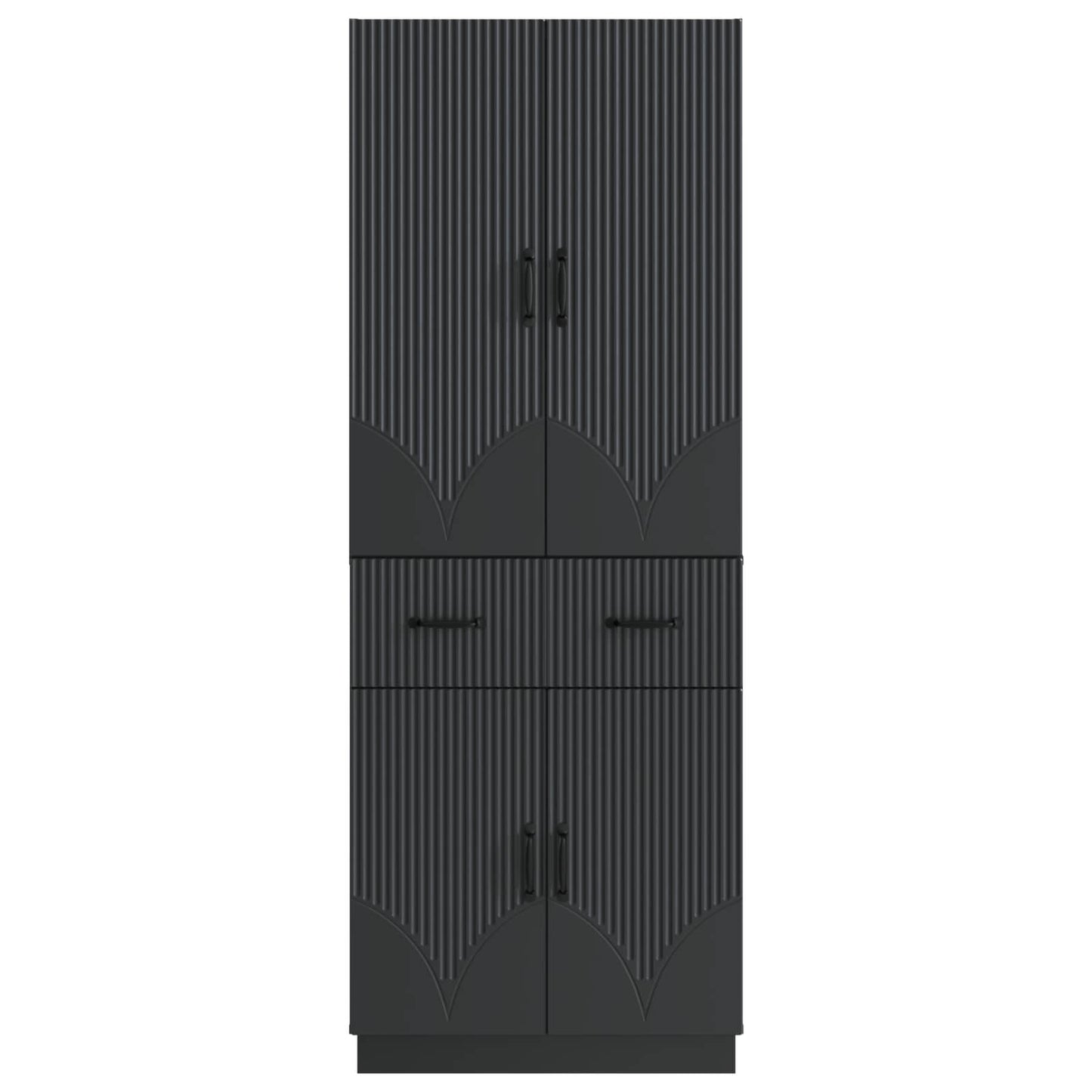 vidaXL Cabinet Set 2 pcs Black Engineered Wood