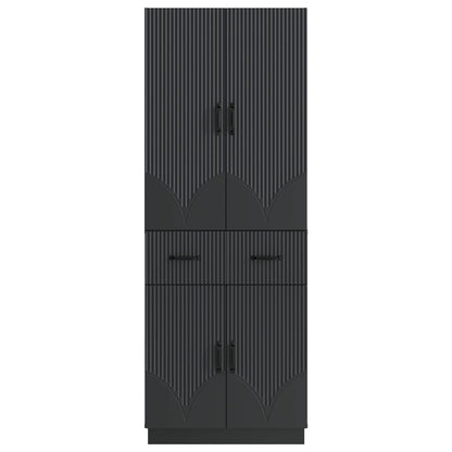 vidaXL Cabinet Set 2 pcs Black Engineered Wood