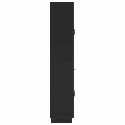 vidaXL Cabinet Set 2 pcs Black Engineered Wood