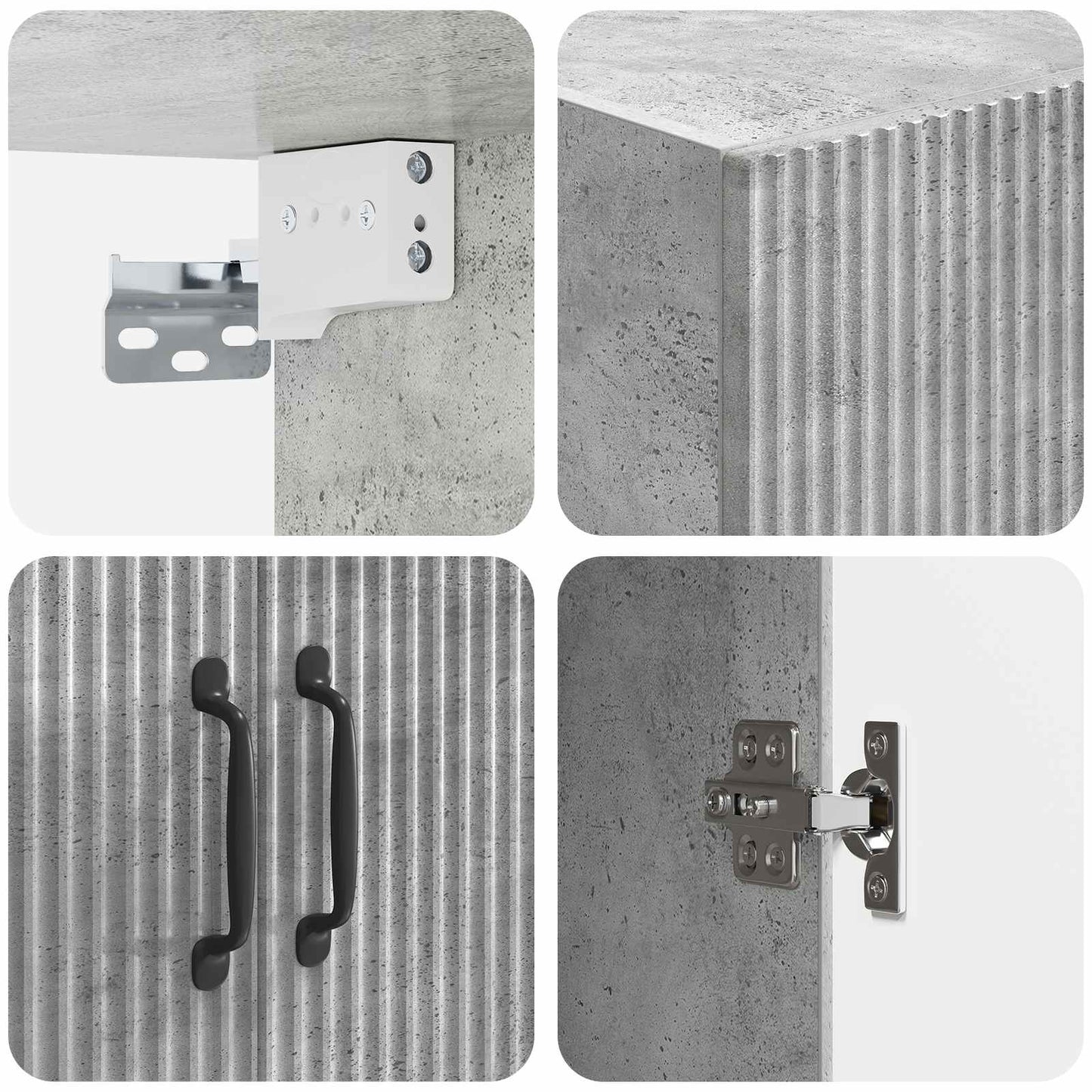 vidaXL Cabinet Set 2 pcs Concrete Grey Engineered Wood