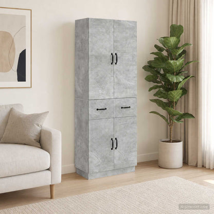 vidaXL Cabinet Set 2 pcs Concrete Grey Engineered Wood
