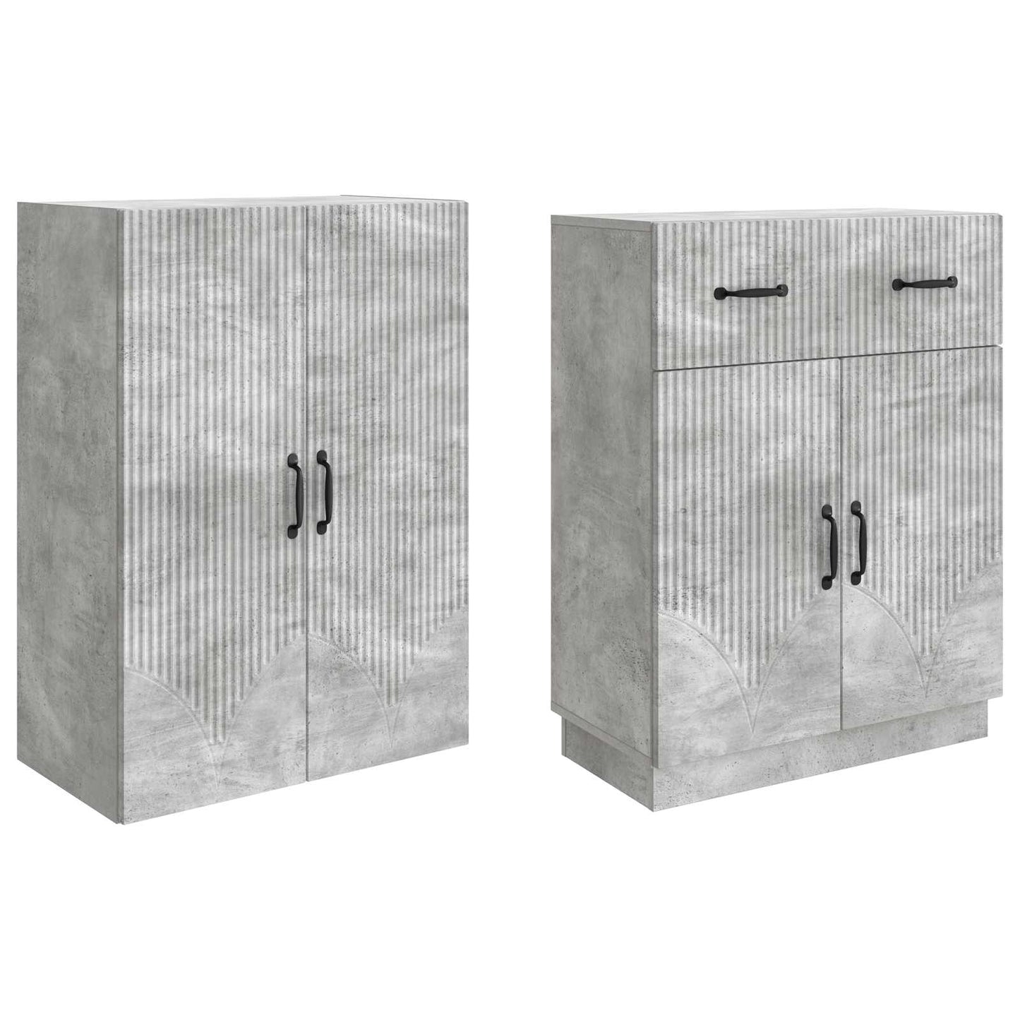 vidaXL Cabinet Set 2 pcs Concrete Grey Engineered Wood