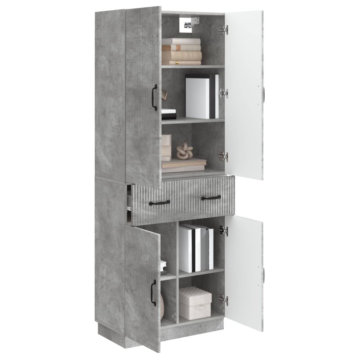 vidaXL Cabinet Set 2 pcs Concrete Grey Engineered Wood