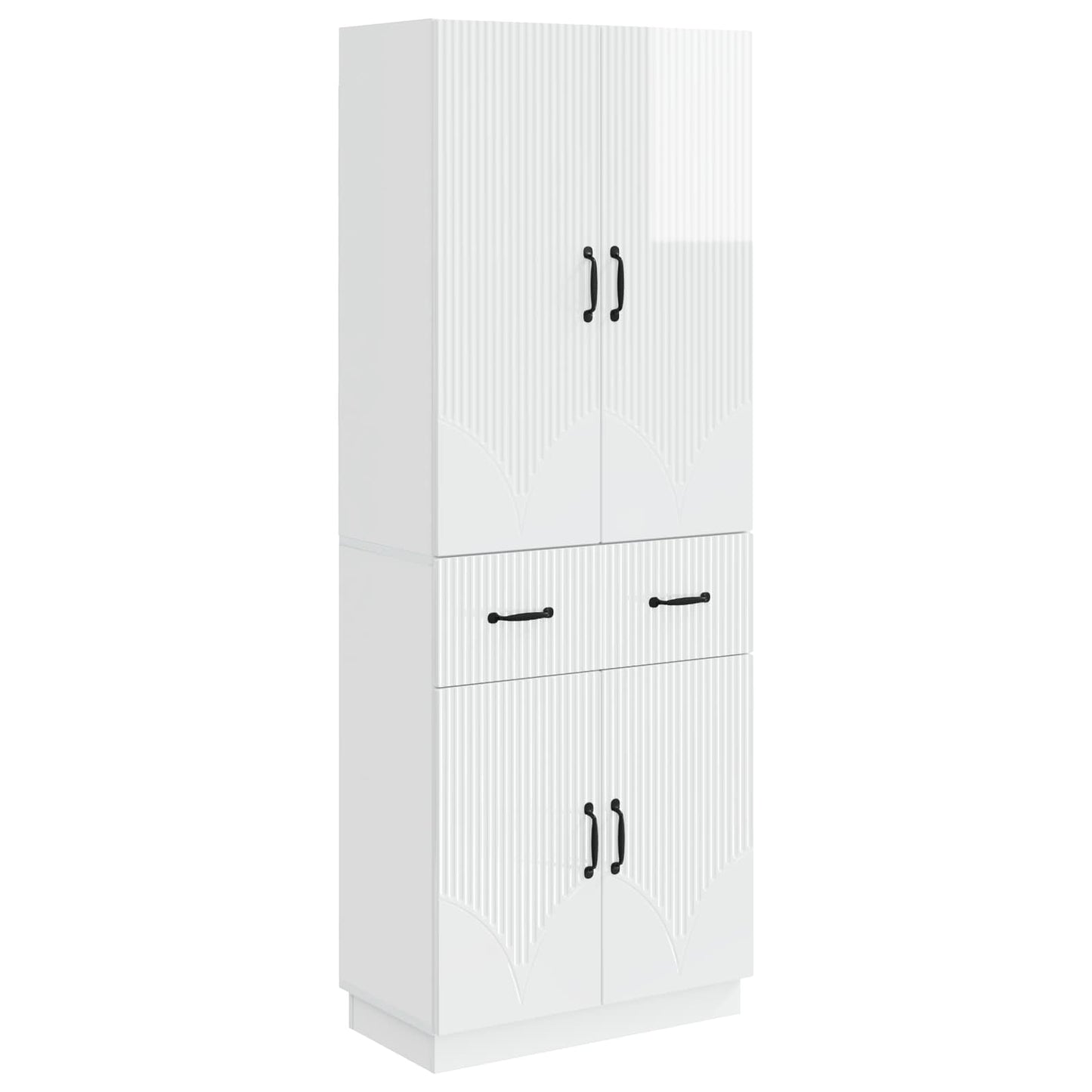vidaXL Cabinet Set 2 pcs High Gloss White Engineered Wood