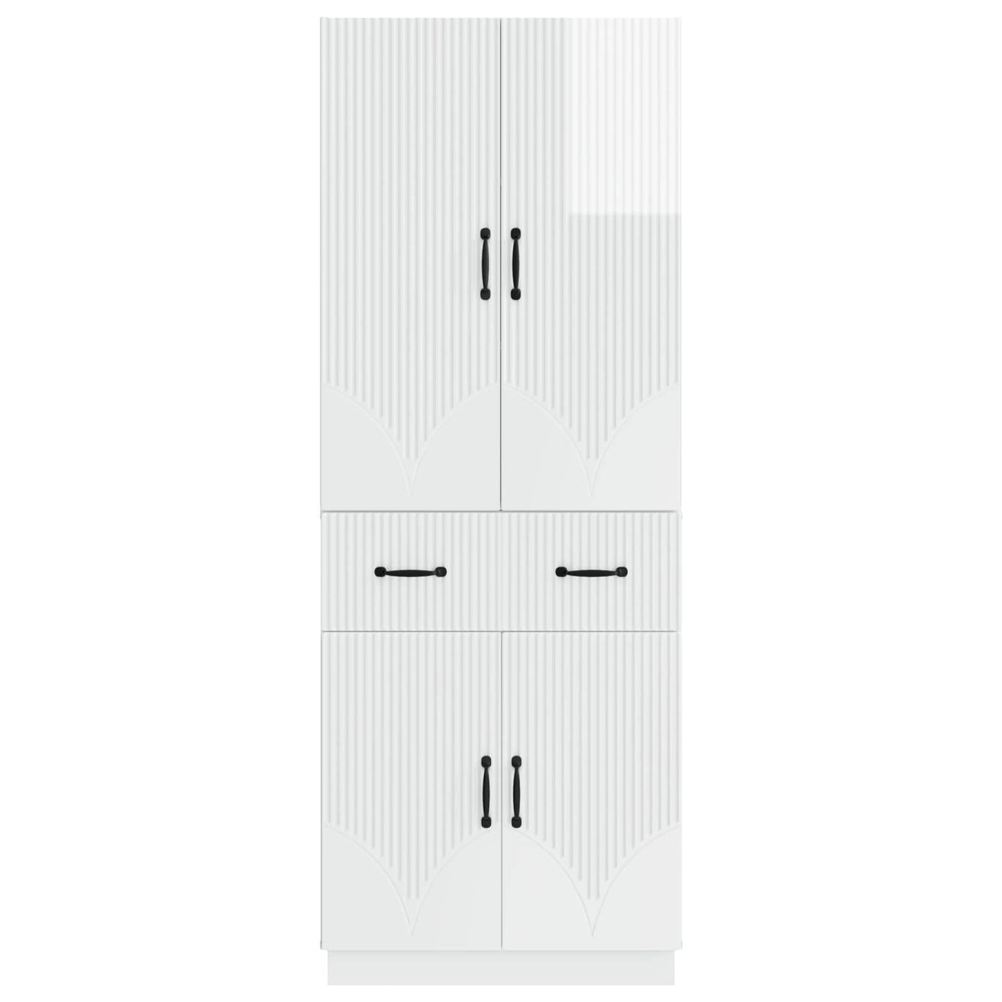 vidaXL Cabinet Set 2 pcs High Gloss White Engineered Wood