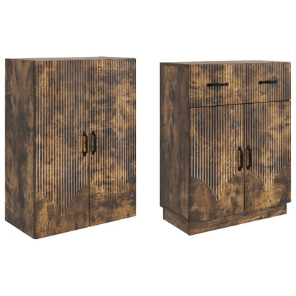 vidaXL Cabinet Set 2 pcs Smoked Oak Engineered Wood