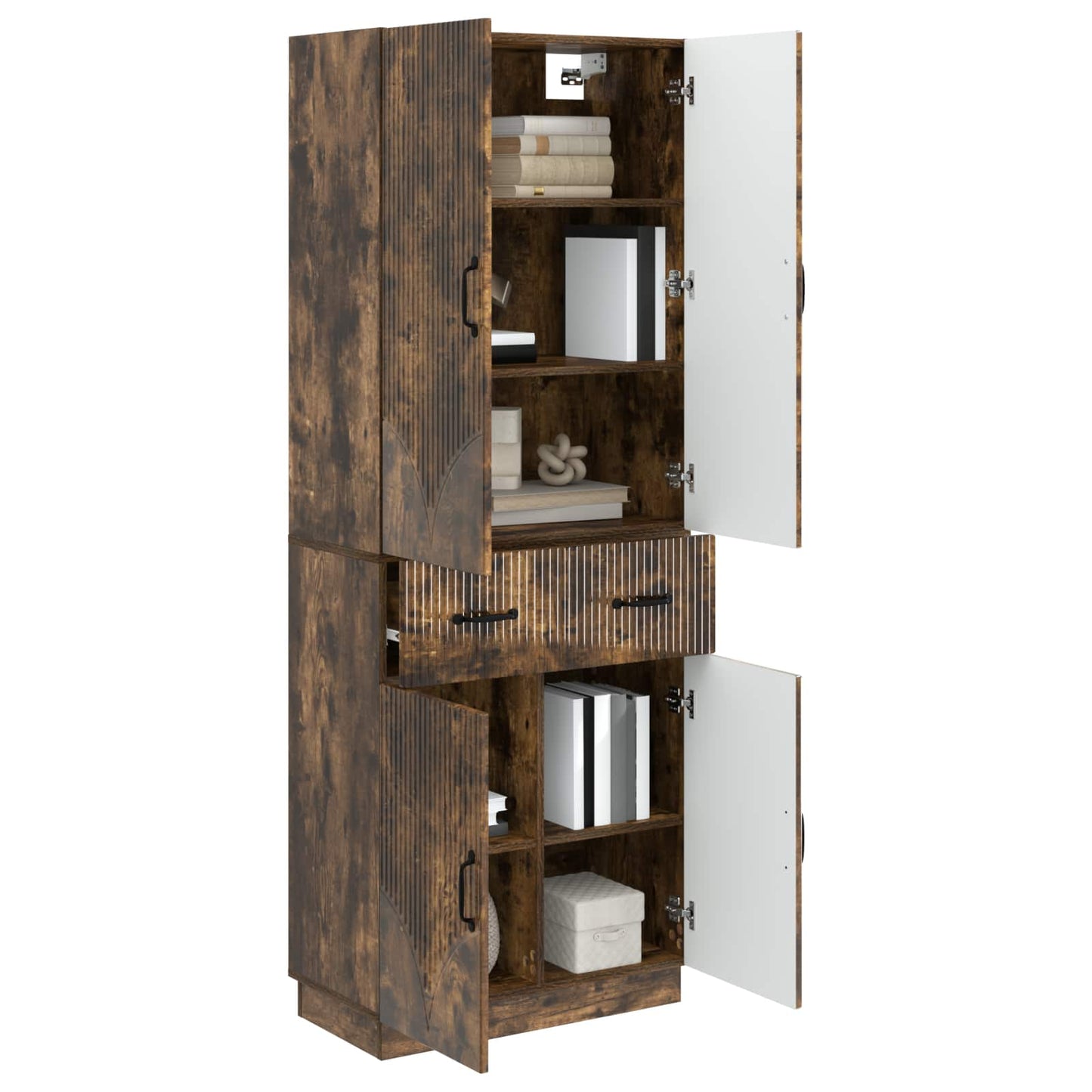 vidaXL Cabinet Set 2 pcs Smoked Oak Engineered Wood