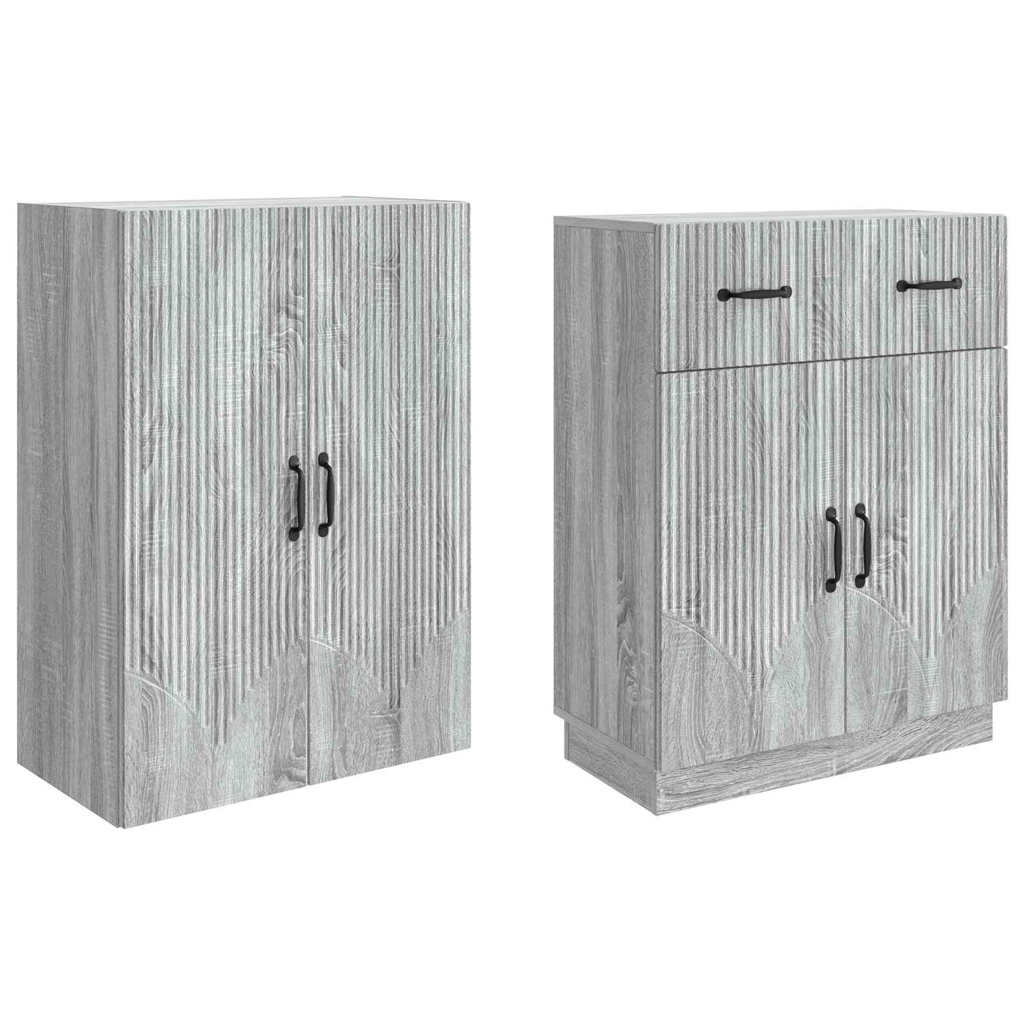 vidaXL Cabinet Set 2 pcs Grey Sonoma Engineered Wood