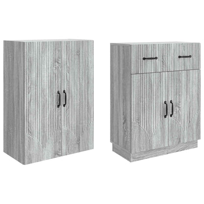 vidaXL Cabinet Set 2 pcs Grey Sonoma Engineered Wood
