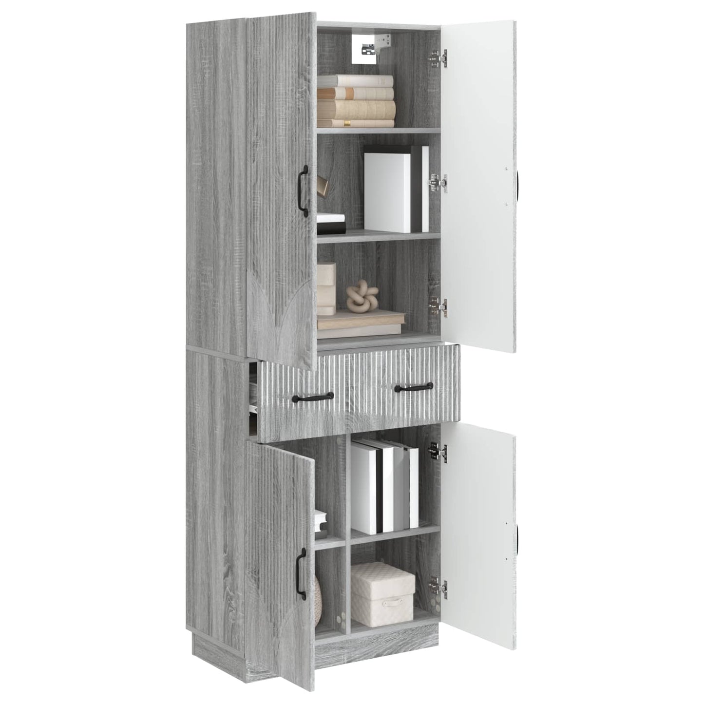 vidaXL Cabinet Set 2 pcs Grey Sonoma Engineered Wood