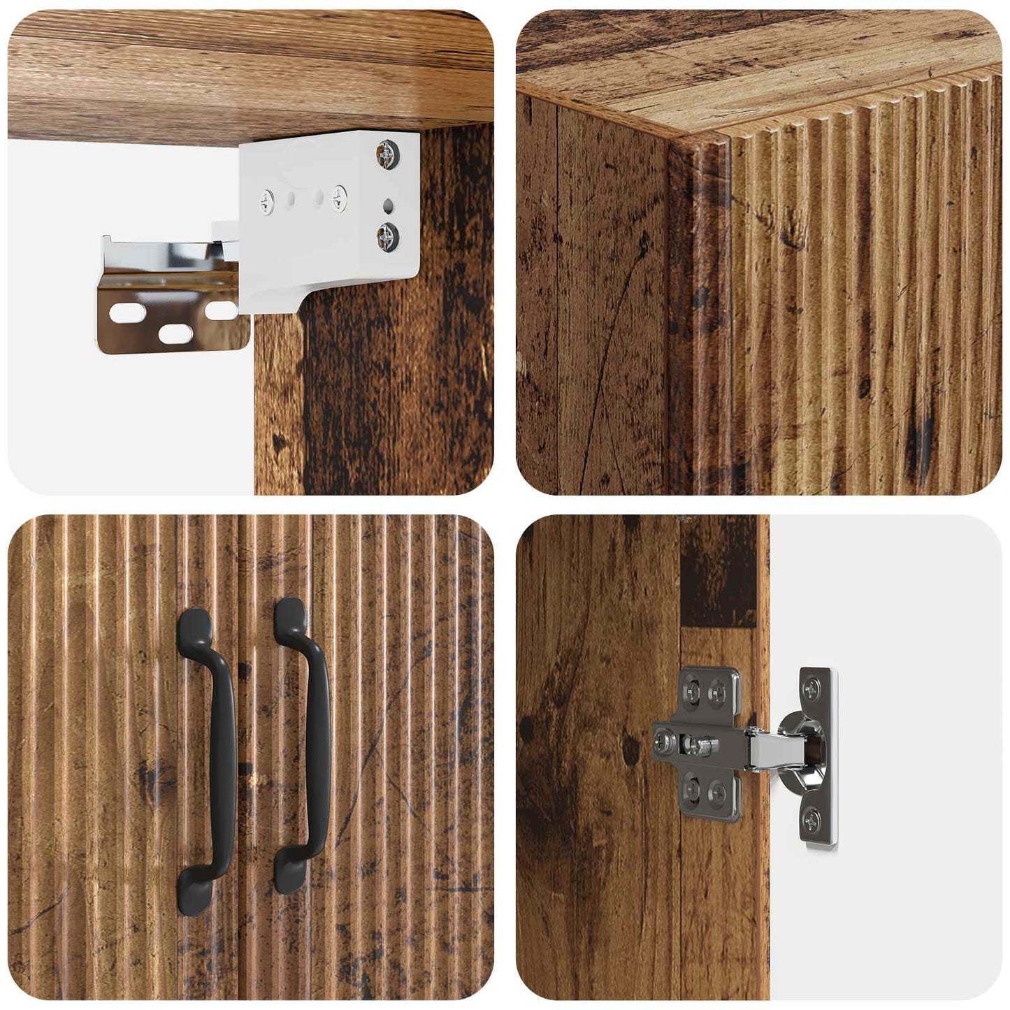 vidaXL Cabinet Set 2 pcs Old Wood Engineered Wood