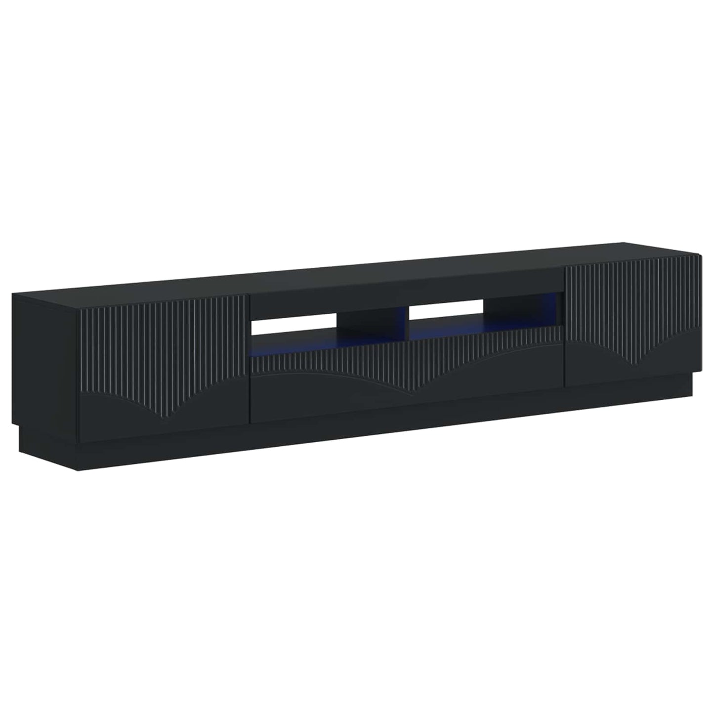 vidaXL 5 Piece LED TV Cabinet Black Engineered Wood