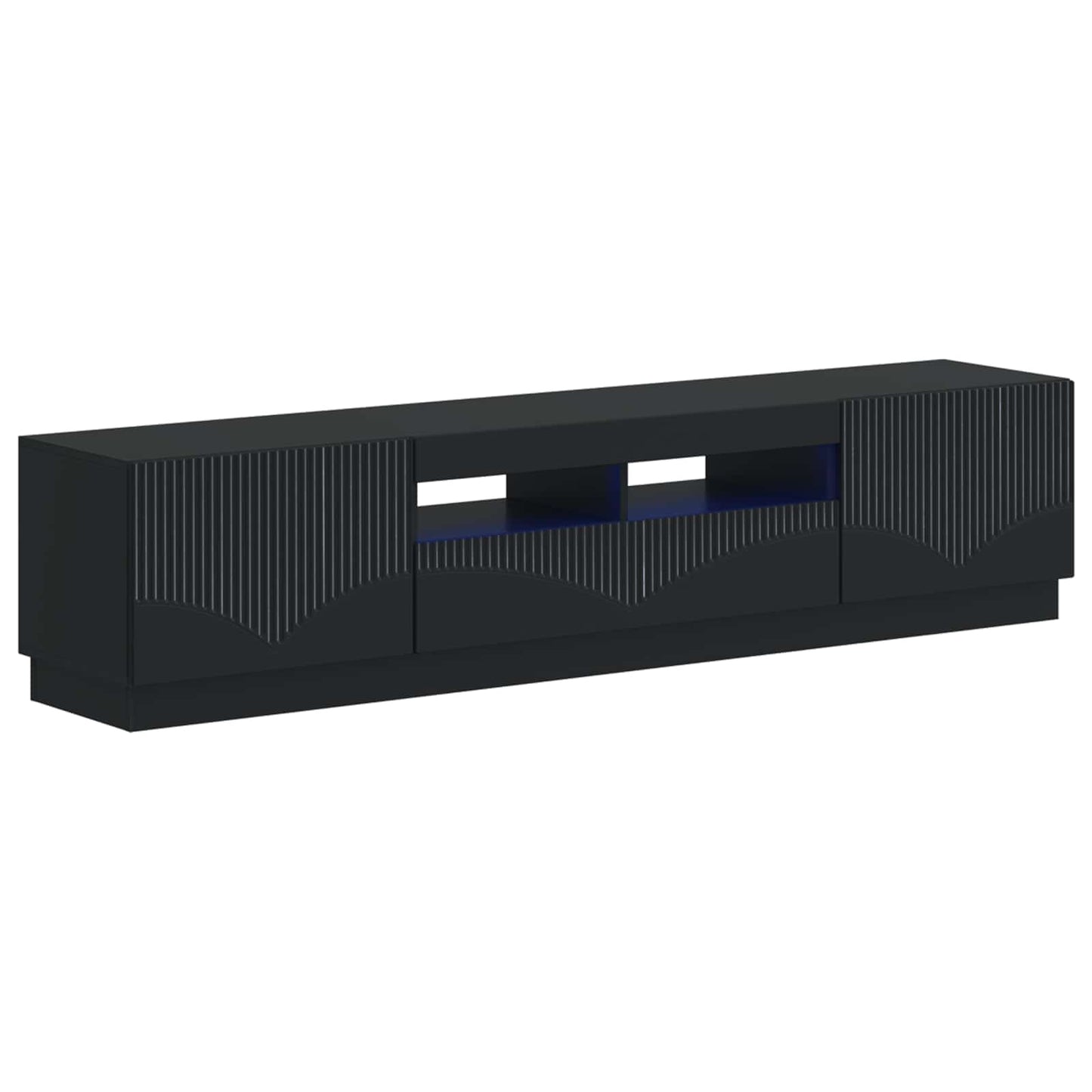 vidaXL 5 Piece LED TV Cabinet Black Engineered Wood