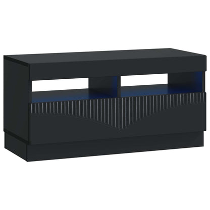 vidaXL 5 Piece LED TV Cabinet Black Engineered Wood