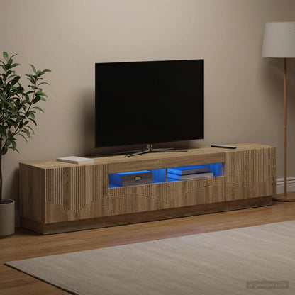 vidaXL LED TV Cabinet HOORN 3 pcs Sonoma Oak Engineered Wood