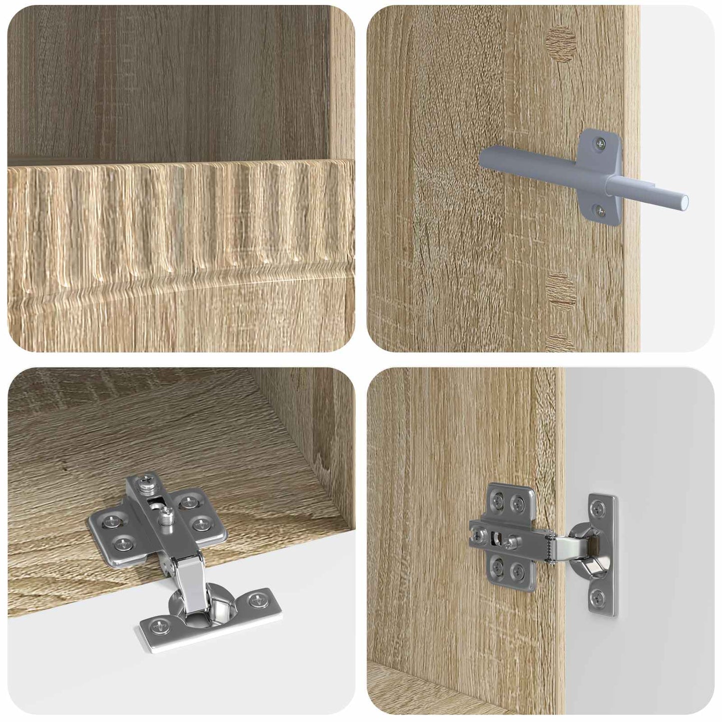 vidaXL 5 Piece LED TV Cabinet Sonoma Oak Engineered Wood