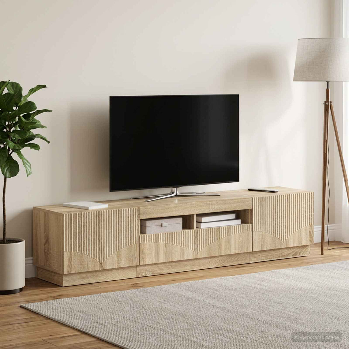 vidaXL LED TV Cabinet HOORN 3 pcs Sonoma Oak Engineered Wood