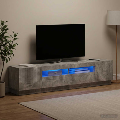 vidaXL LED TV Cabinet HOORN 3 pcs Concrete Grey Engineered Wood
