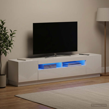 vidaXL LED TV Cabinet HOORN 3 pcs High Gloss White Engineered Wood