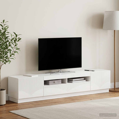 vidaXL LED TV Cabinet HOORN 3 pcs High Gloss White Engineered Wood