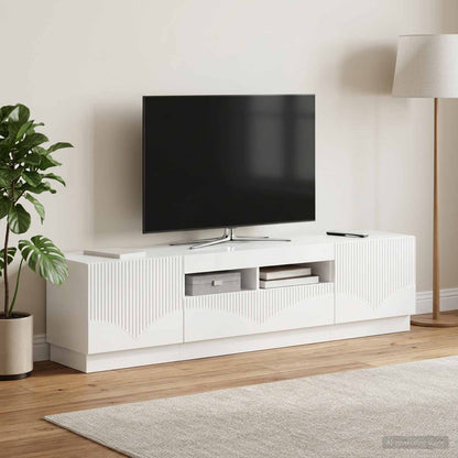 vidaXL LED TV Cabinet HOORN 3 pcs High Gloss White Engineered Wood