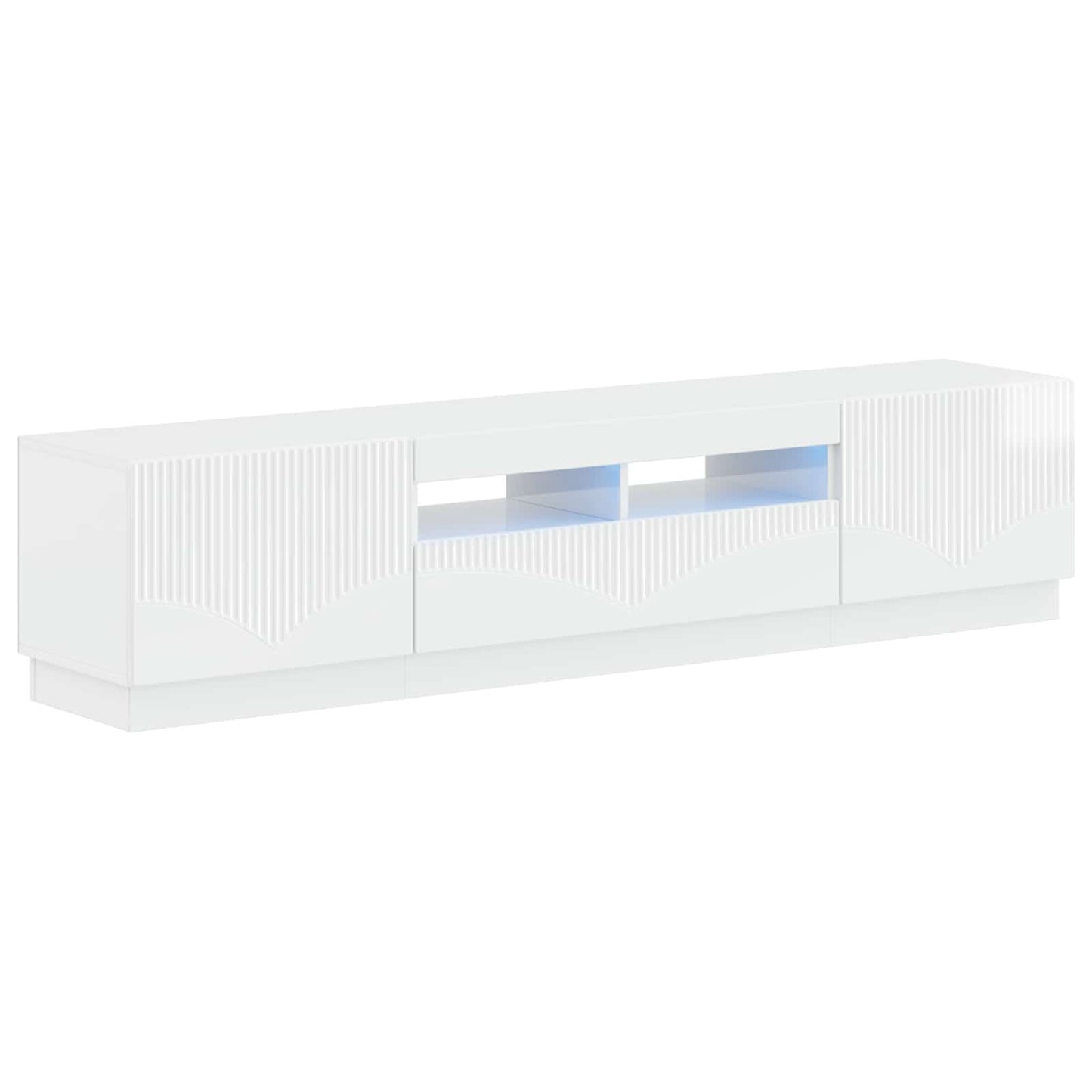 vidaXL 5 Piece LED TV Cabinet High Gloss White Engineered Wood