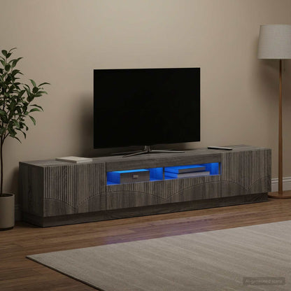 vidaXL LED TV Cabinet HOORN 3 pcs Grey Sonoma Engineered Wood