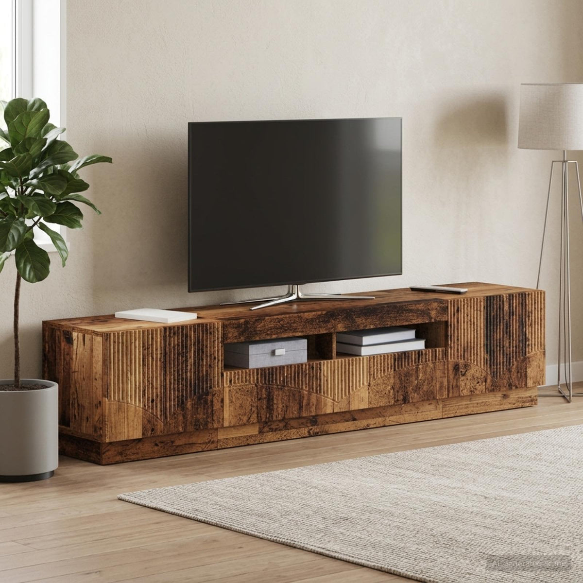 vidaXL LED TV Cabinet HOORN 3 pcs Old Wood Engineered Wood