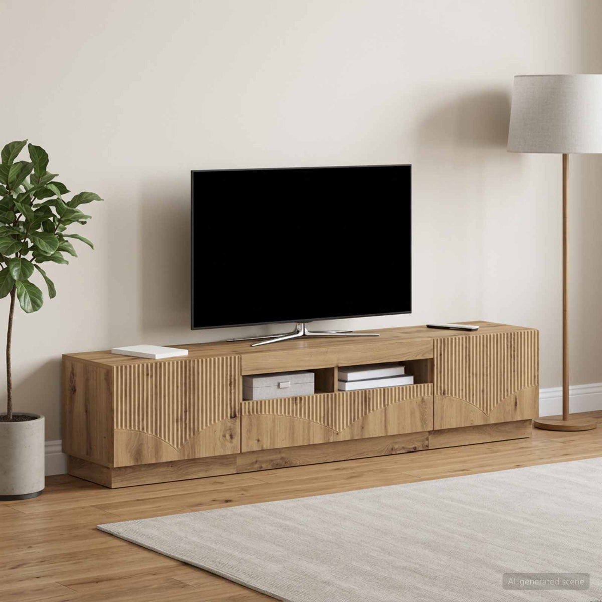 vidaXL LED TV Cabinet HOORN 3 pcs Artisan Oak Engineered Wood