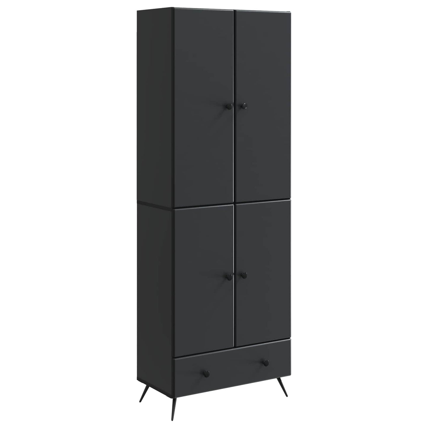 vidaXL Cabinet Set 2 pcs Black Engineered Wood