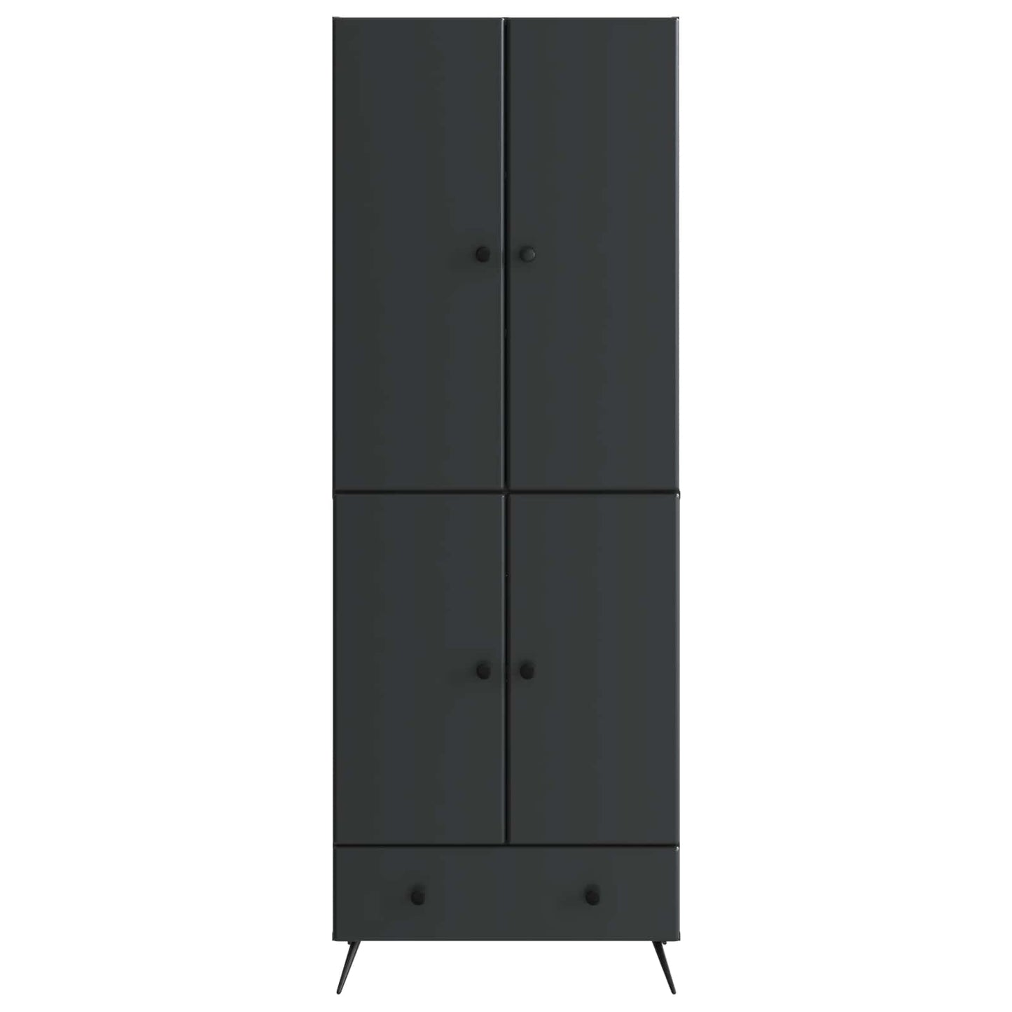 vidaXL Cabinet Set 2 pcs Black Engineered Wood